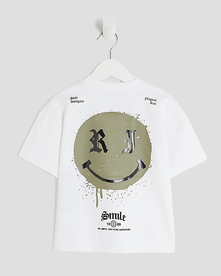 Mini Boys White Smile Gothic T-Shirt