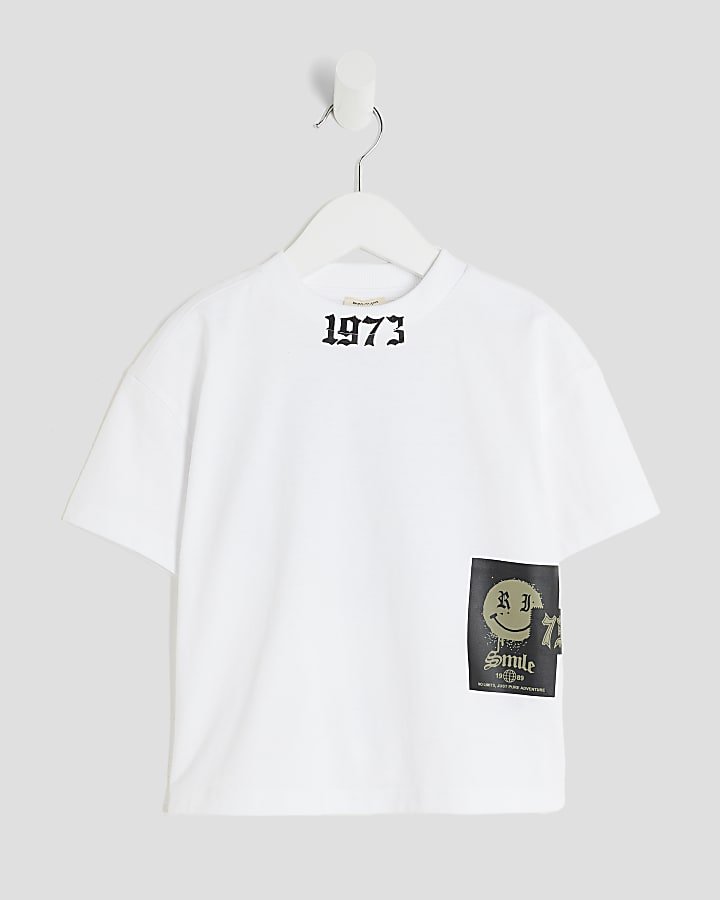 Mini Boys White Smile Gothic T-Shirt