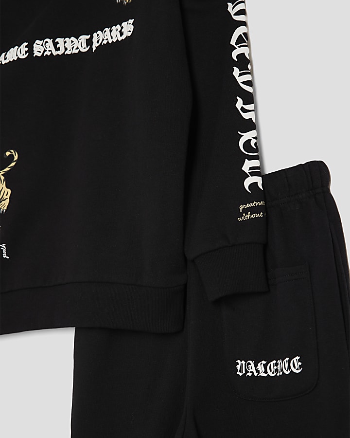 Boys Black Badge Gothic Hoodie Set