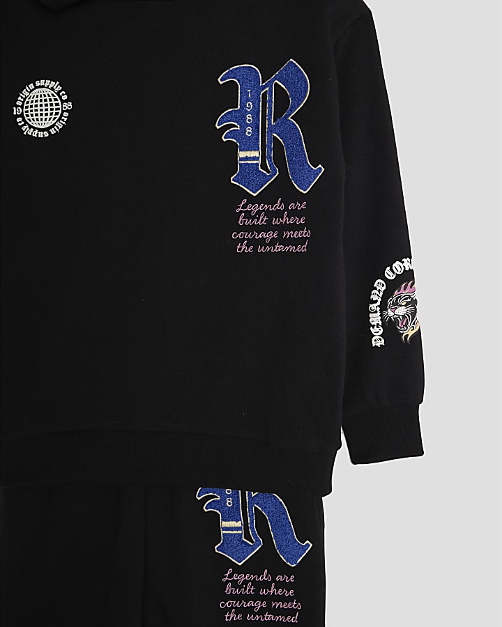 Boys Black Badge Gothic Hoodie Set