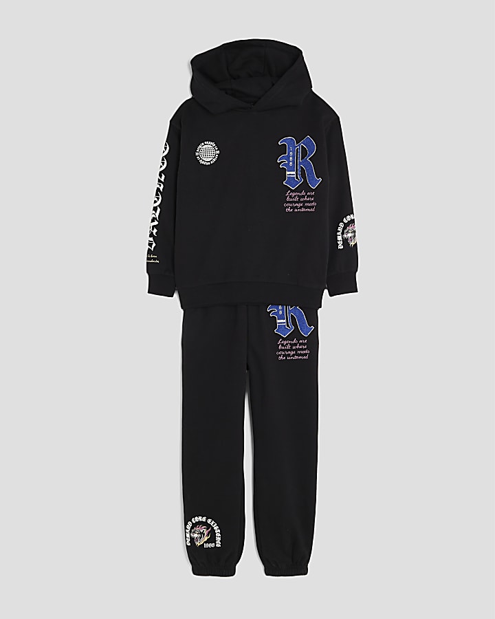 Boys Black Badge Gothic Hoodie Set