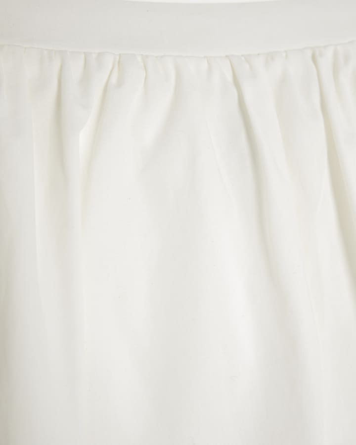 Girls White Bubble Hem Skirt