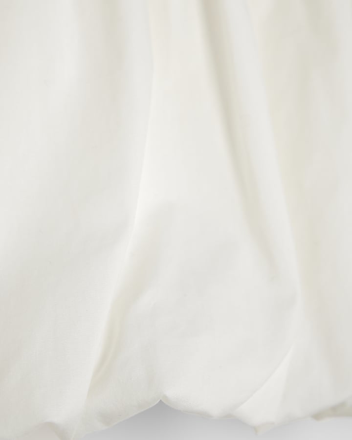 Girls White Bubble Hem Skirt