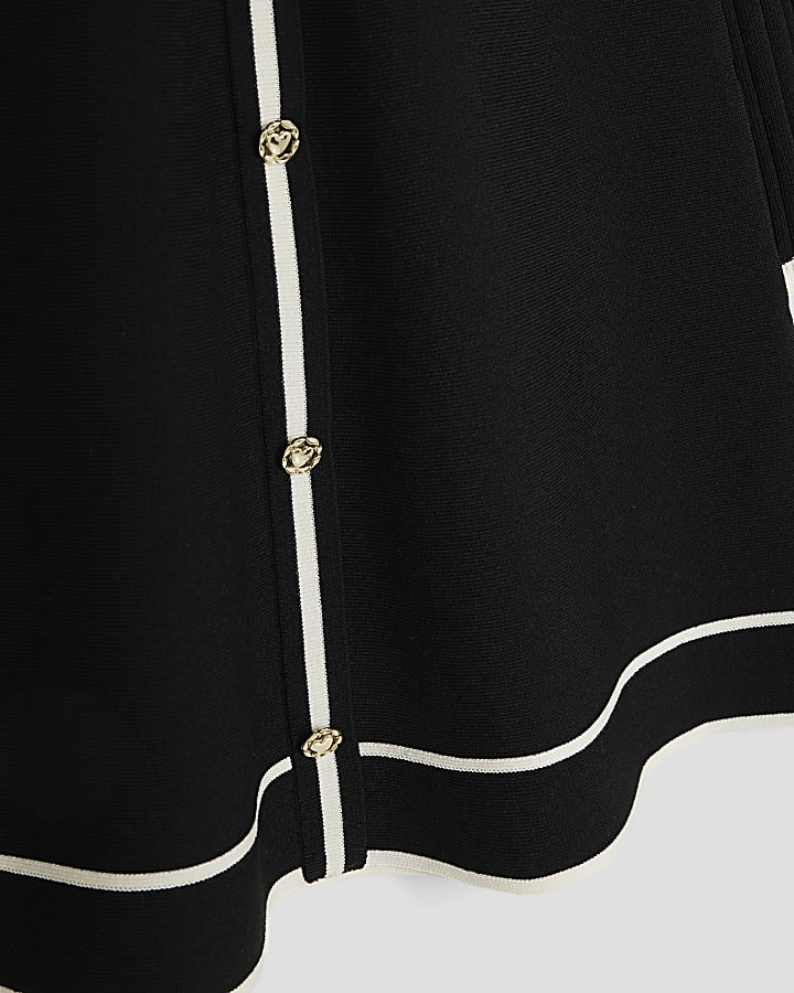 Girls Black Tipped Skater Dress