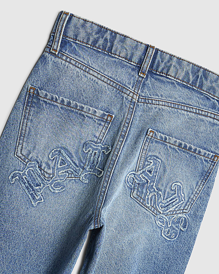Boys Blue Loose Fit Palais Patch Jeans