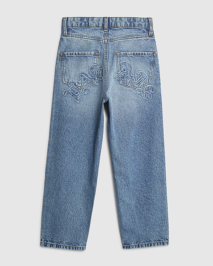 Boys Blue Loose Fit Palais Patch Jeans