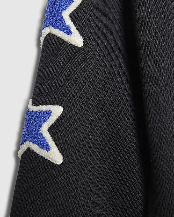 Mini Boys Black R Star Applique Sweatshirt