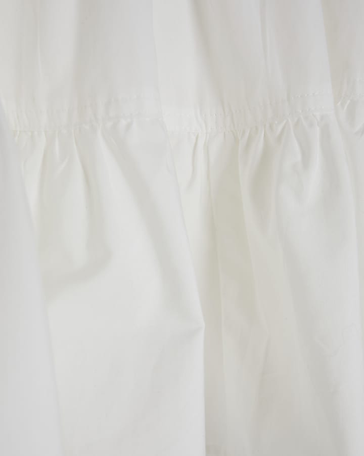 Girls White Waistcoat Shirt Dress