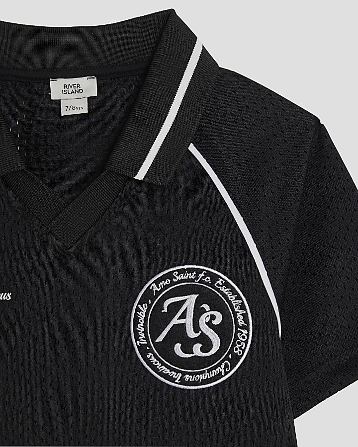 Boys Black Football T-Shirt Set