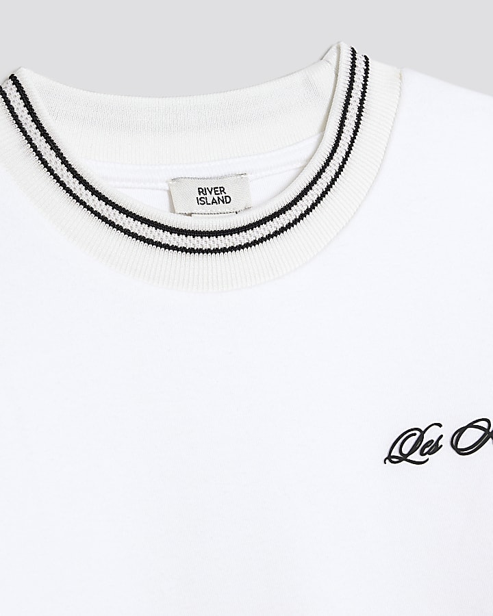 Boys Ecru Ringer Les Amis T-Shirt