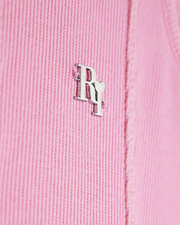 Girls Pink Double Strapped Skater Dress