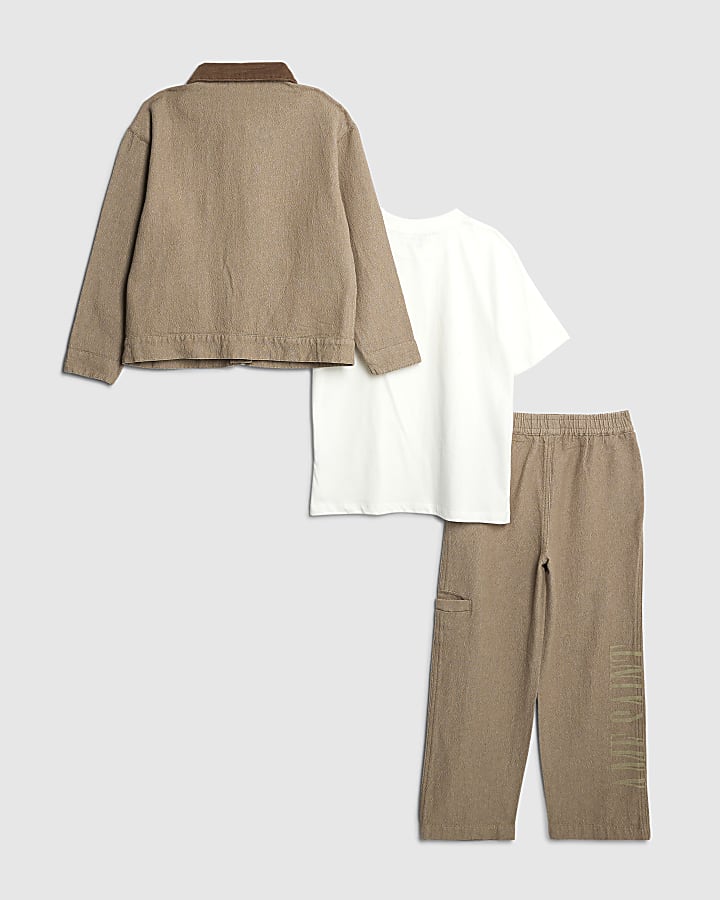 Boys Stone Twill Ame Saint Shacket Set