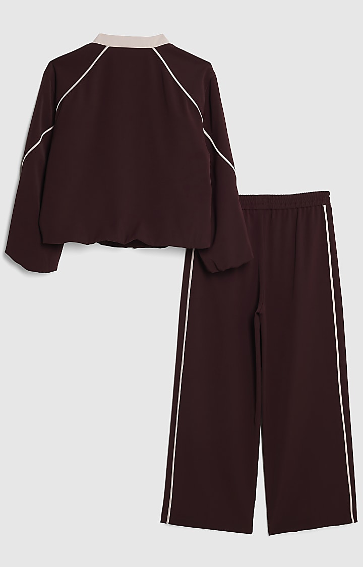 Girl red Bomber Jacks and Trousers Set