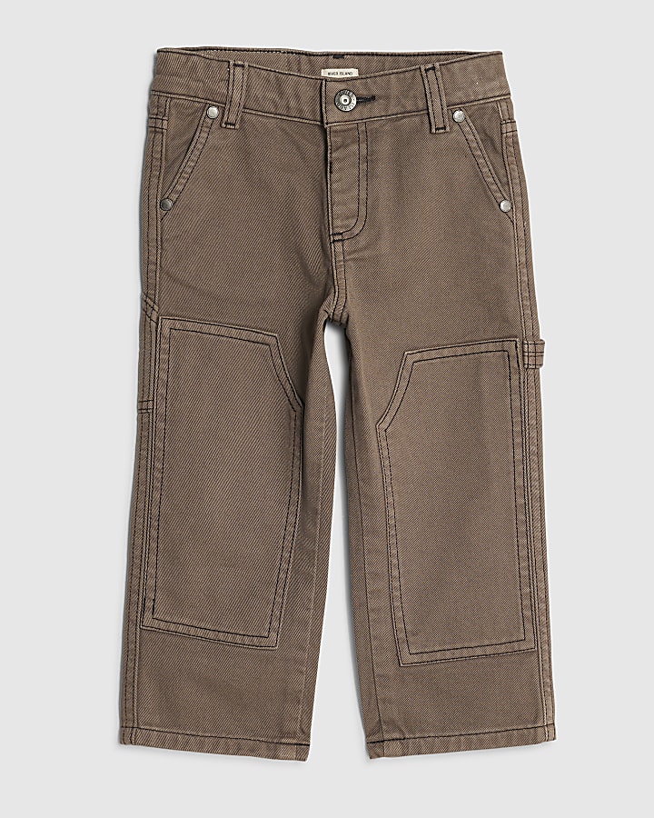 Mini Boys Brown Loose Fit Jeans