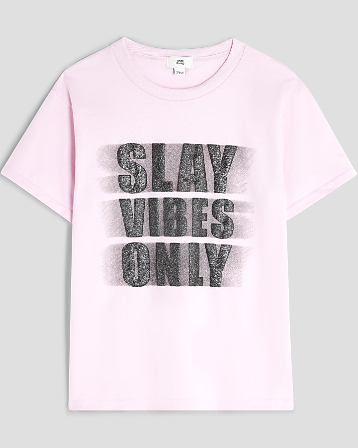 Girls Pink Slay T-Shirt