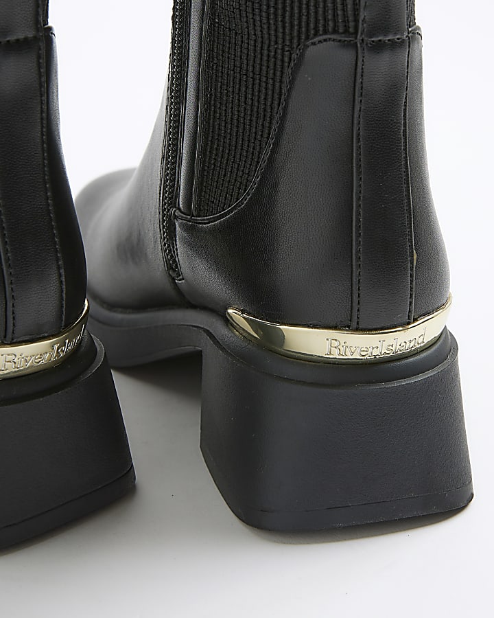 Girls Black Knee High Boots
