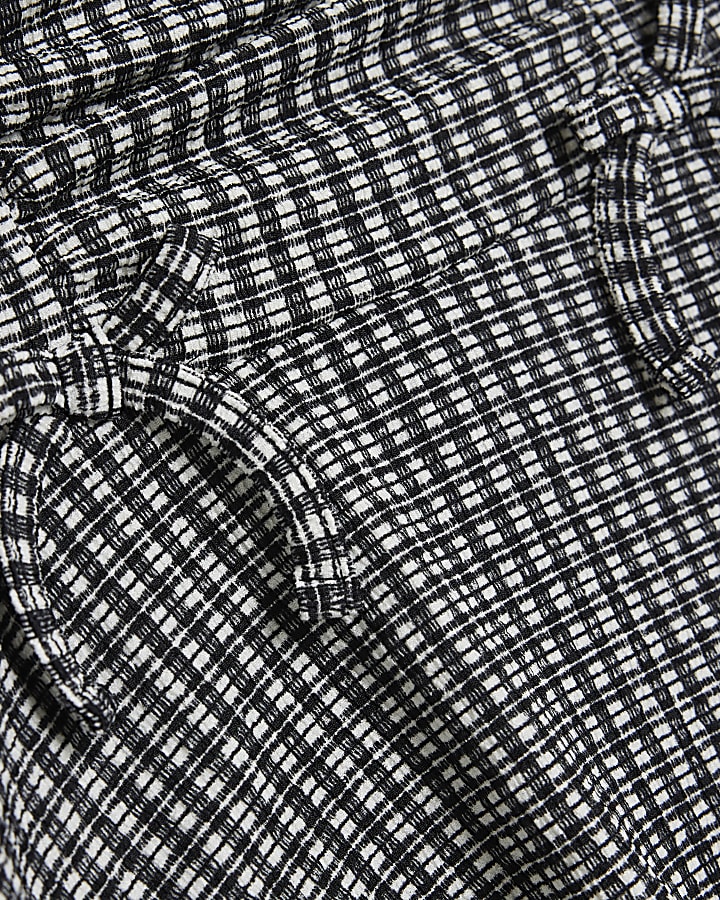 Mini Girls Black Gingham Bardot Skort Set