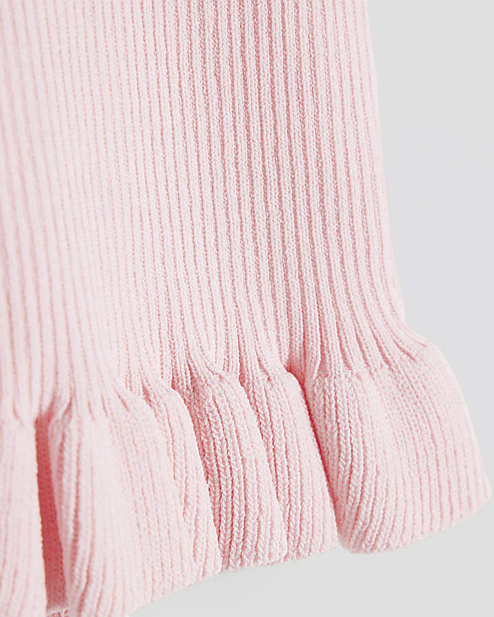 Mini Girls Pink Sweetheart Tipped Top