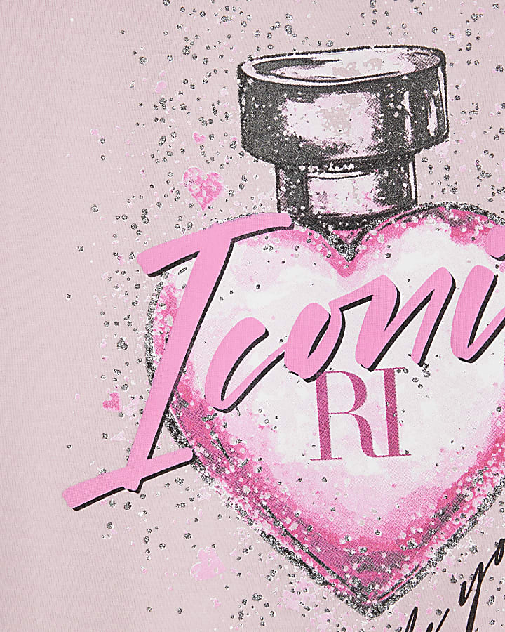 Girls Pink Perfume Frill T-Shirt