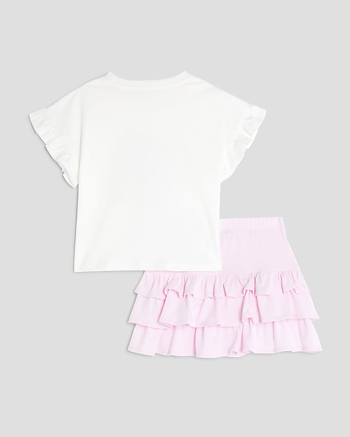 Girls Heart T-Shirt And Rara Skirt Set