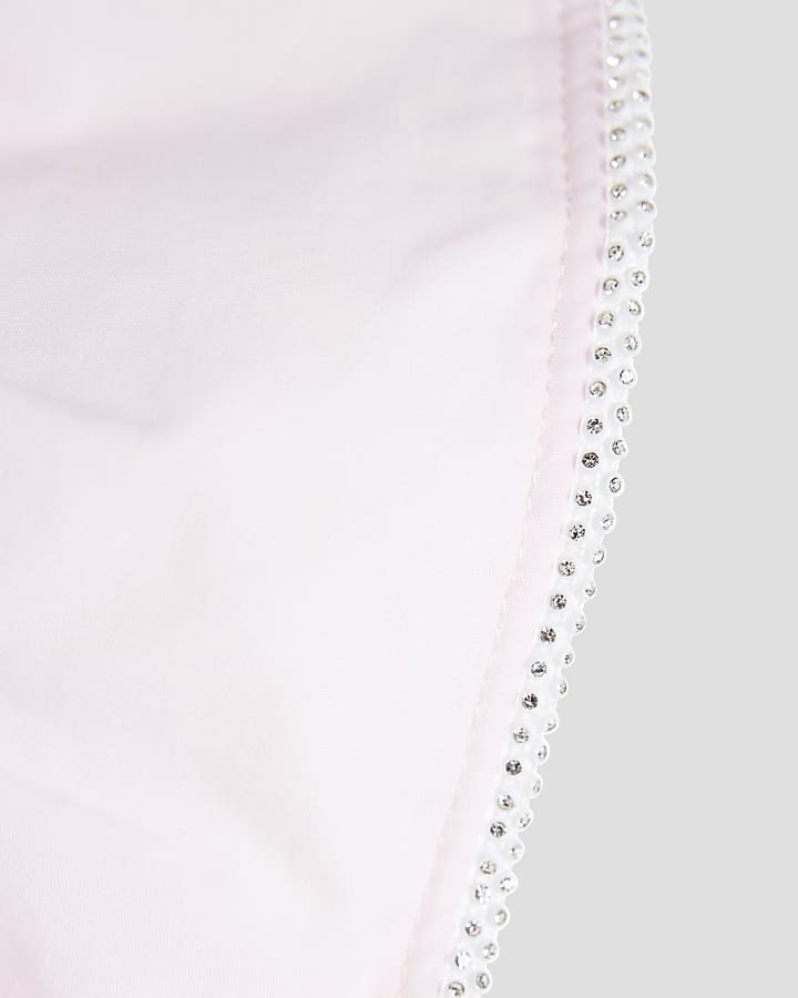 Girls Pink Frill Sleeve Cherry T-Shirt