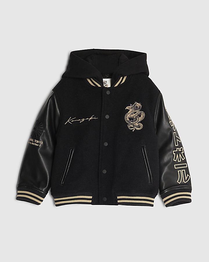 Mini Boys Black Japanese Bomber Jacket
