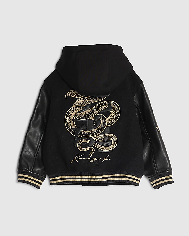 Mini Boys Black Japanese Bomber Jacket