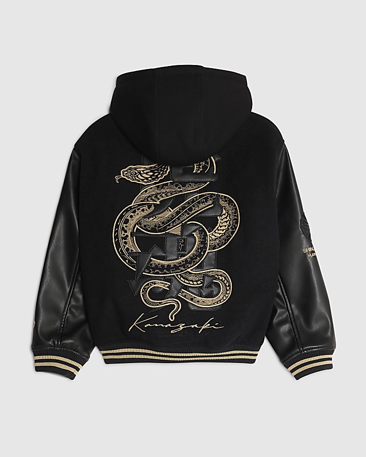 Boys Black Japanese Bomber Jacket