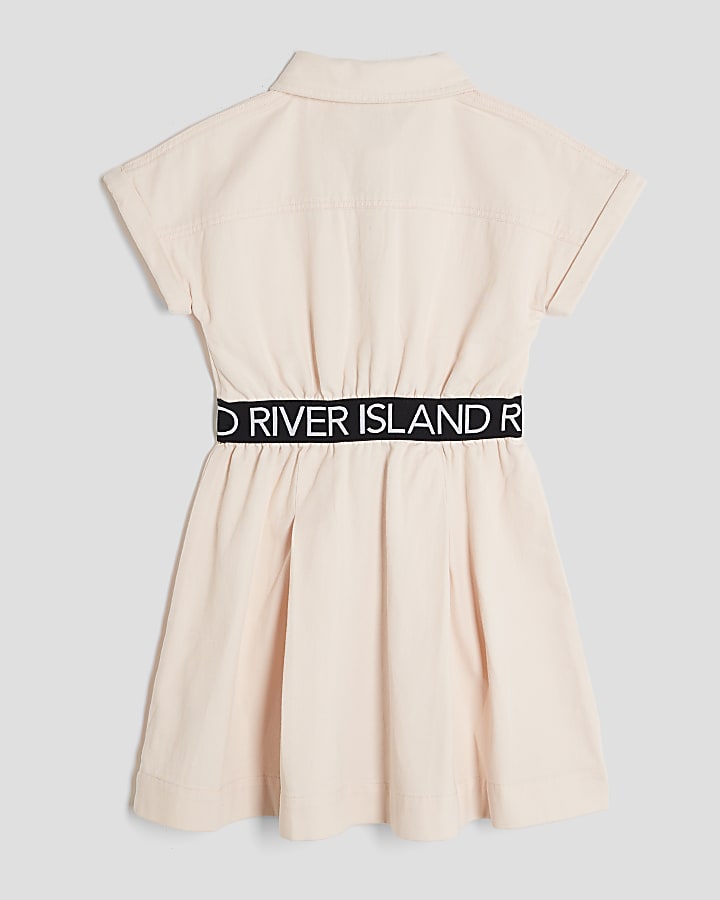 Girls Pink RI Waistband Dress