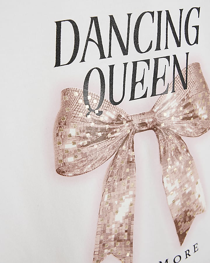 Mini Girls White Dancing Queen Sequin Set