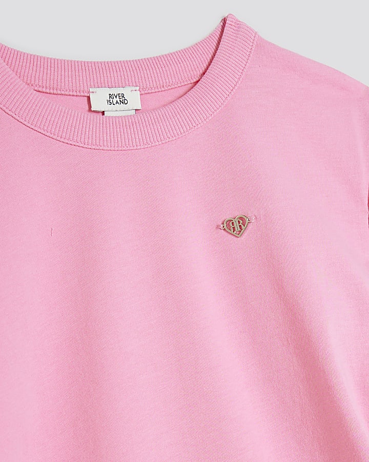 Girls Pink Bow T-Shirt And Shorts Set