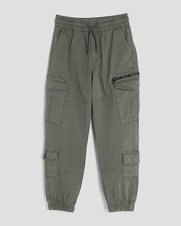 Boys Green Cargo Trousers