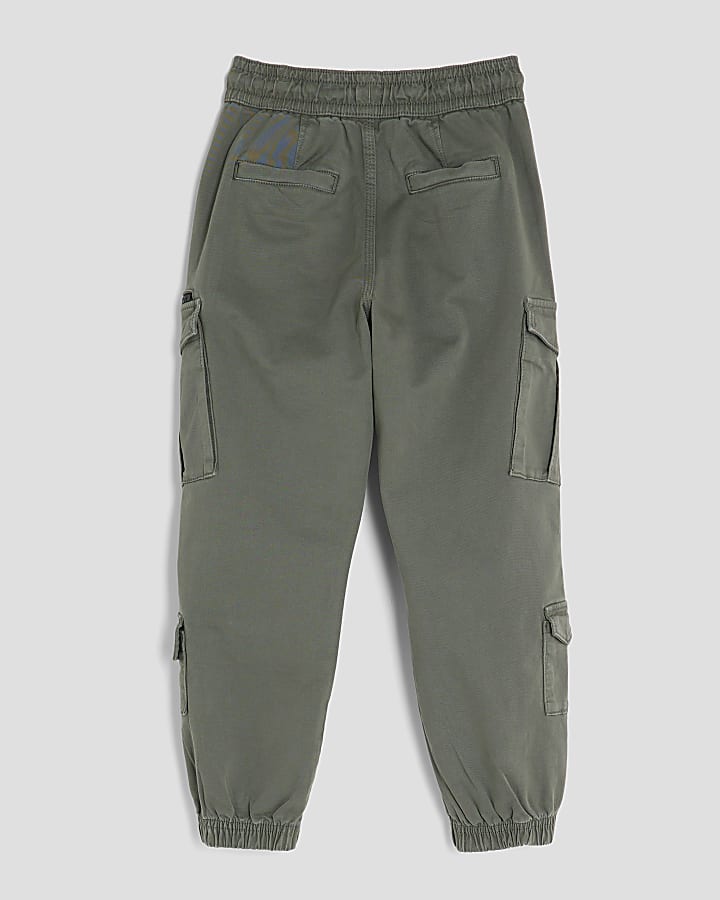 Boys Green Cargo Trousers