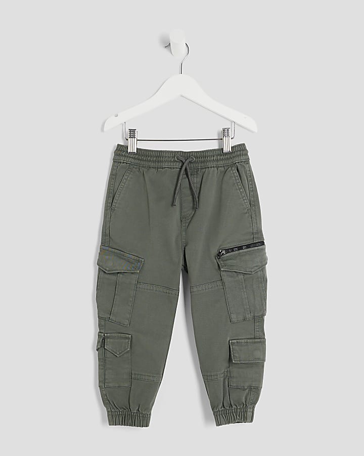 Mini Boys Green Cargo Trousers