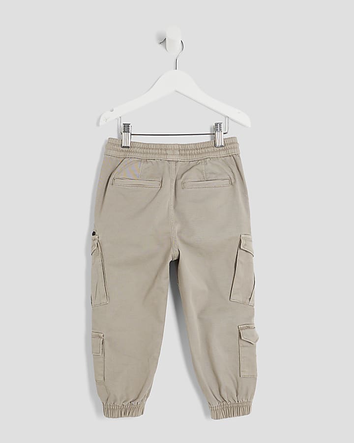 Mini Boys Beige Cargo Trousers