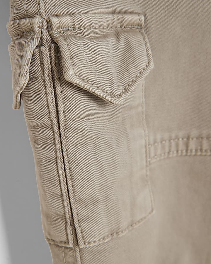 Boys Beige Cargo Trousers