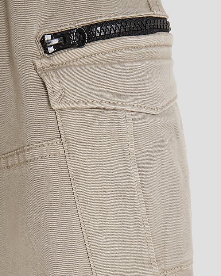 Boys Beige Cargo Trousers