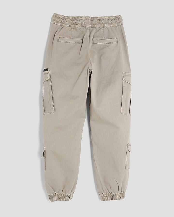 Boys Beige Cargo Trousers