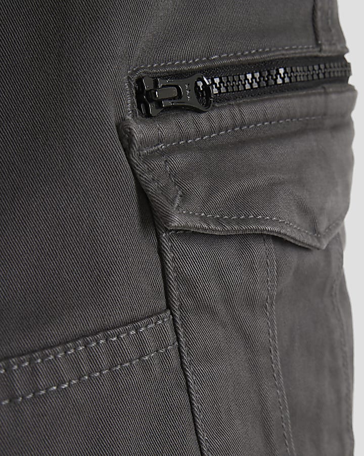 Mini Boys Grey Cargo Trousers