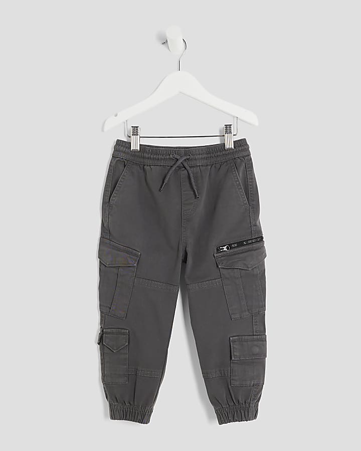 Mini Boys Grey Cargo Trousers
