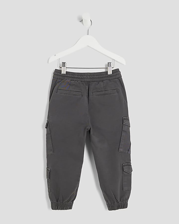 Mini Boys Grey Cargo Trousers