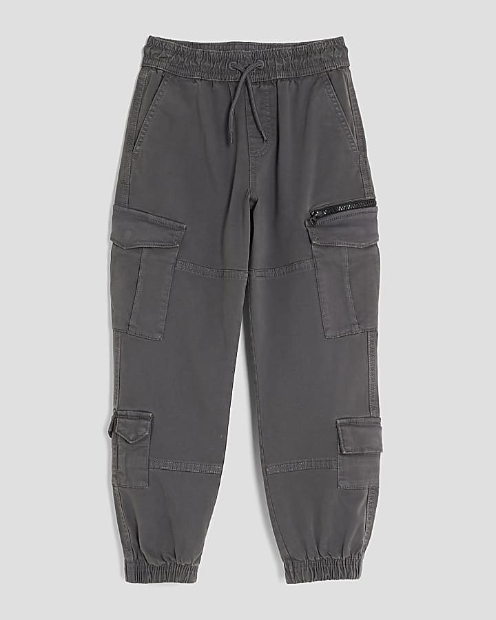 Boys Grey Cargo Trousers