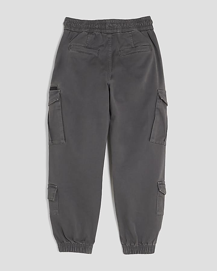 Boys Grey Cargo Trousers