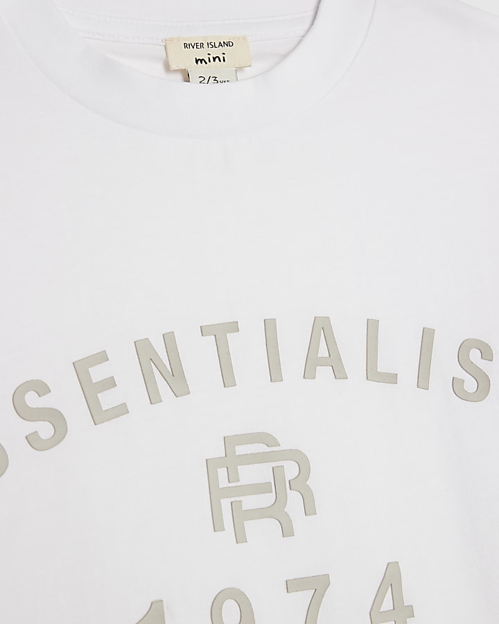 Mini Boys White Essentialism RR T-Shirt