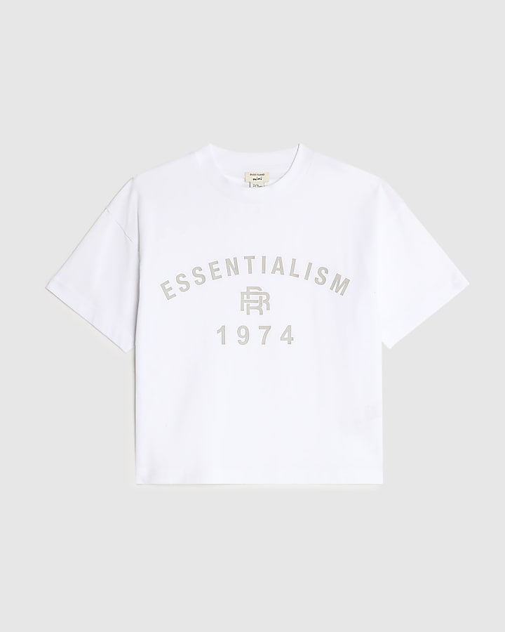 Mini Boys White Essentialism RR T-Shirt