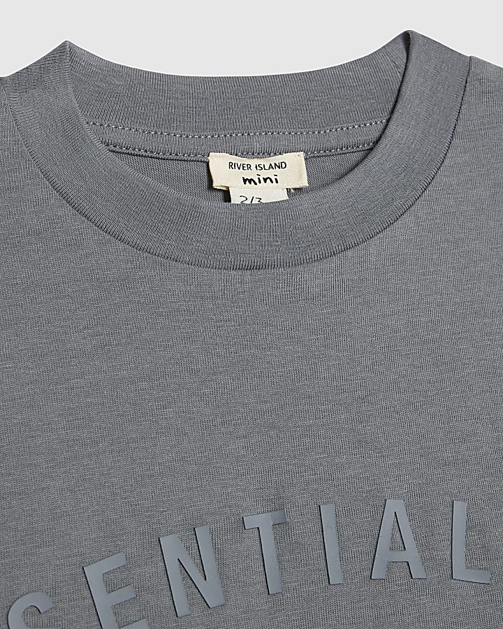 Mini Boys Blue Essentialism RR T-Shirt