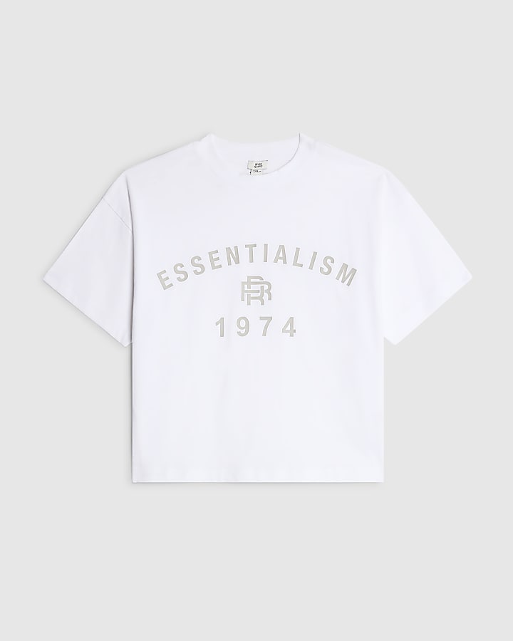 Boys White Essentialism RR T-Shirt