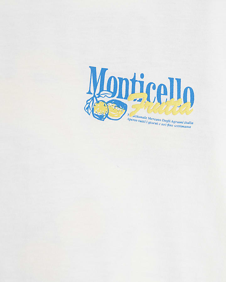 Boys White Monticello Lemon T-Shirt