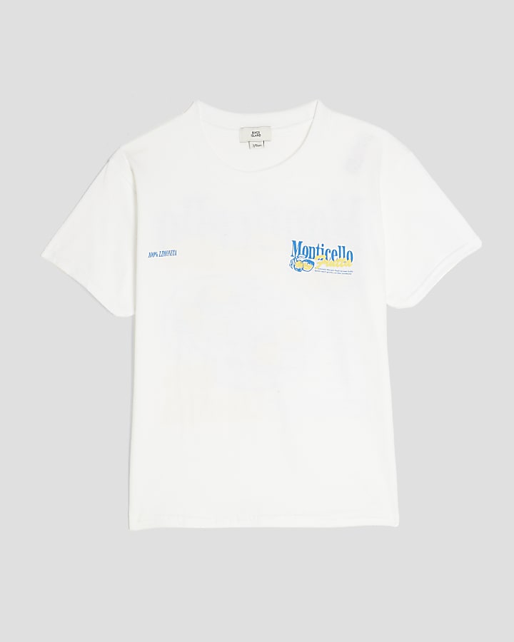 Boys White Monticello Lemon T-Shirt