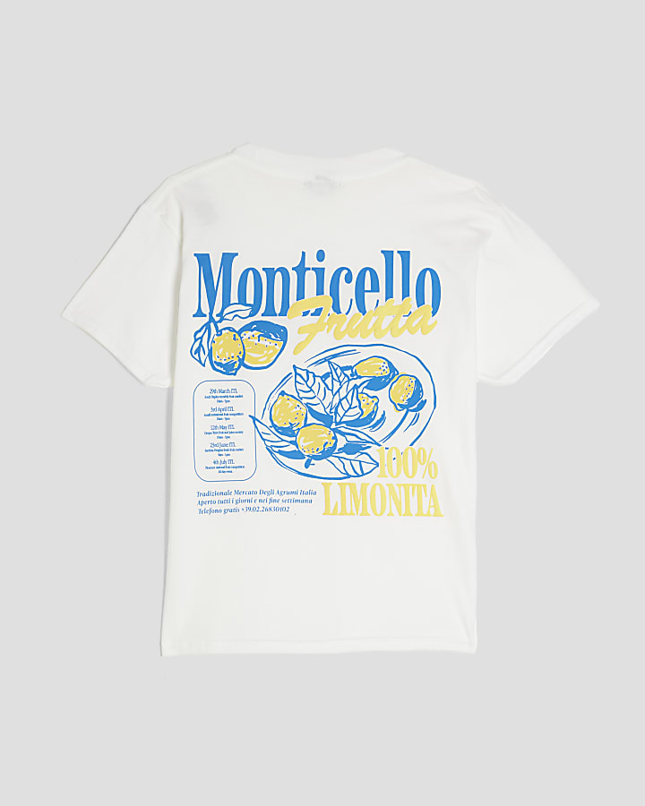 Boys White Monticello Lemon T-Shirt